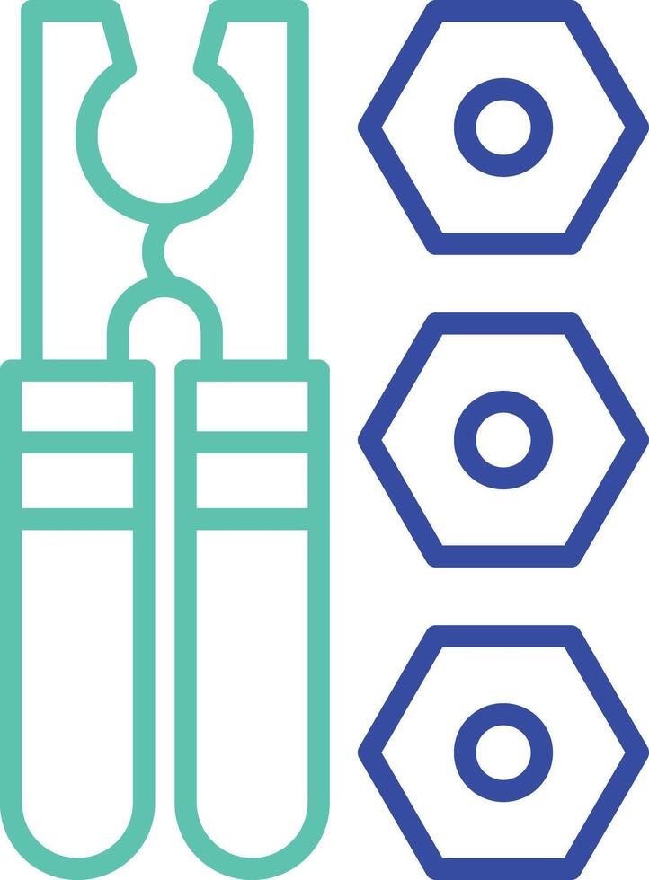 Jumper cables outline dual color icon vector