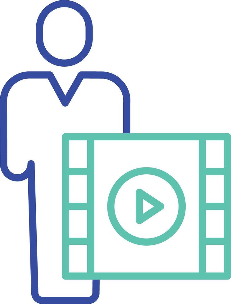 cinema director outline dual color illustration icon design vector