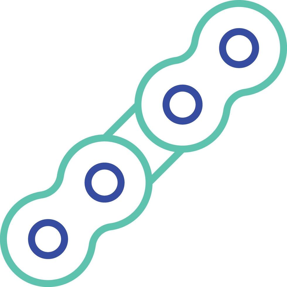Chain outline dual color icon vector