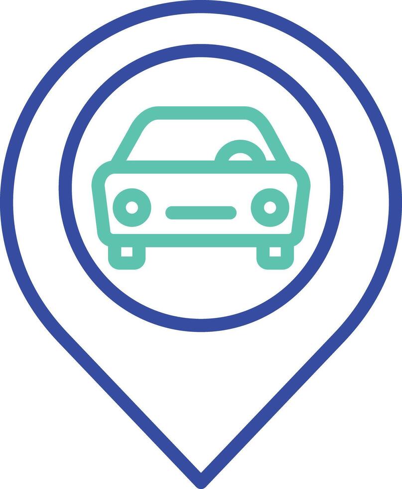 Car Service Map outline dual color icon vector