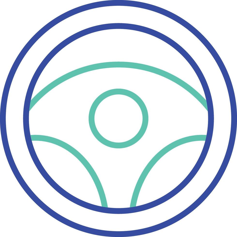 Steering Wheel outline dual color icon vector