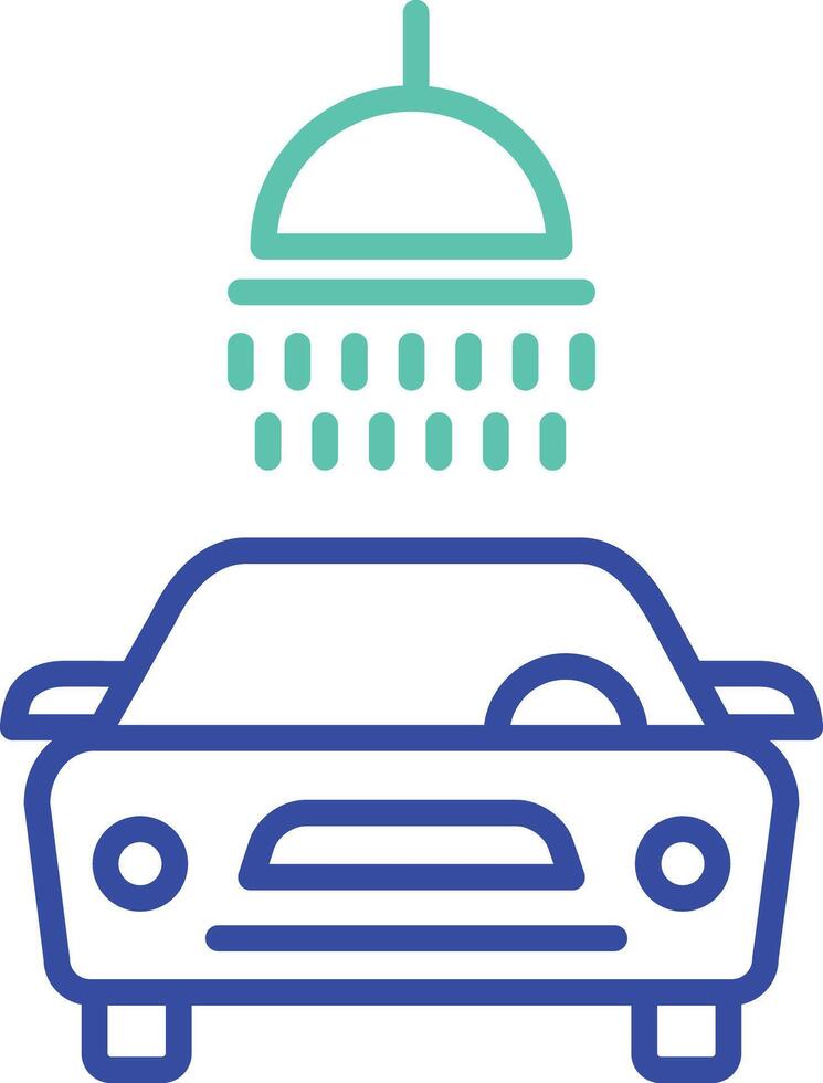 Car Wash outline dual color icon design vector