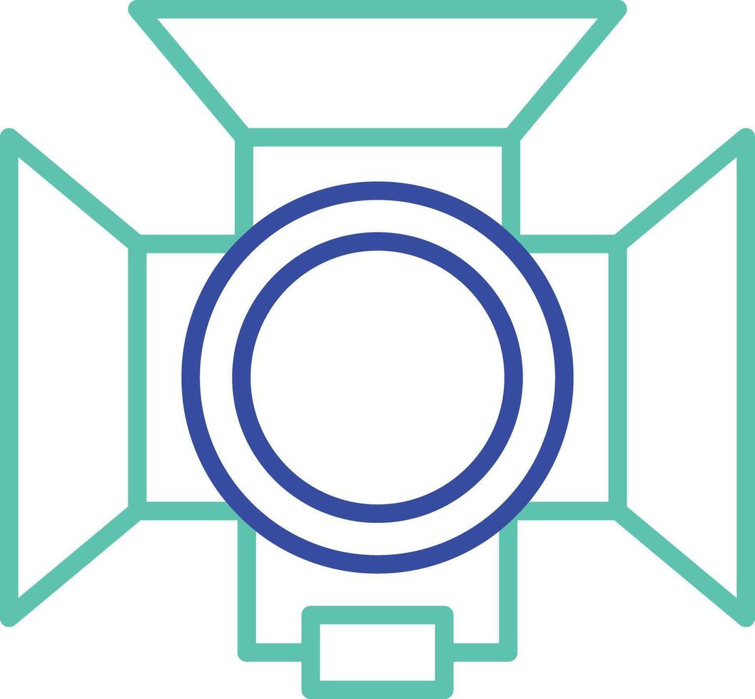 camera lighting outline dual color illustration icon design vector