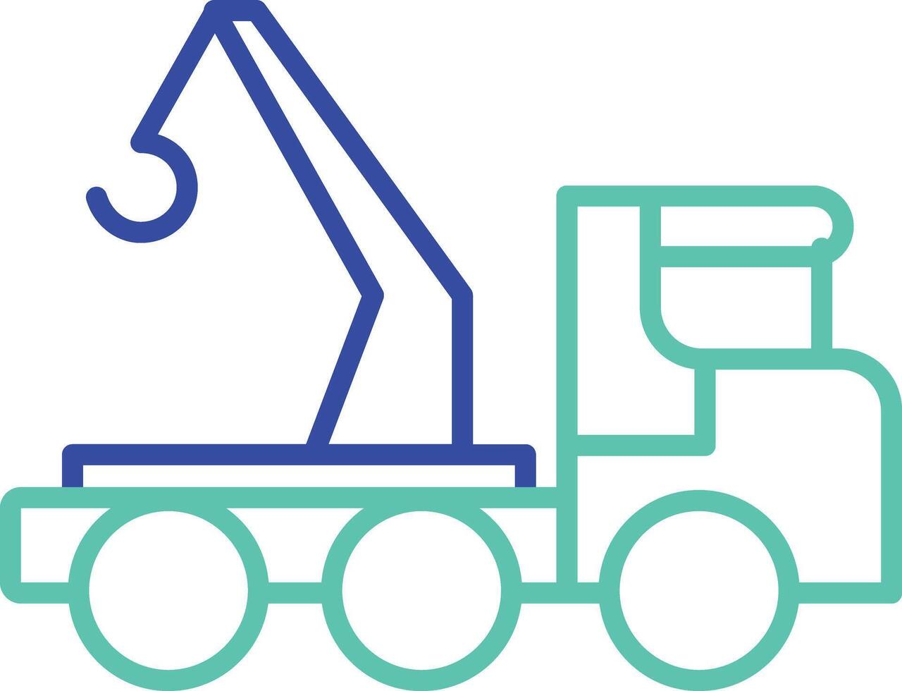 Tow Truck outline dual color icon vector