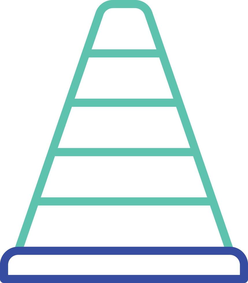 Traffic Cone outline dual color icon vector