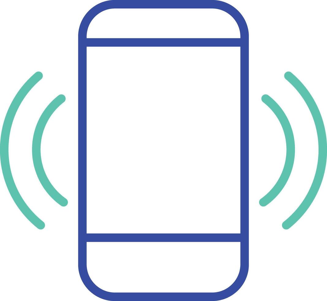 Mobile ring outline dual color illustration icon design vector