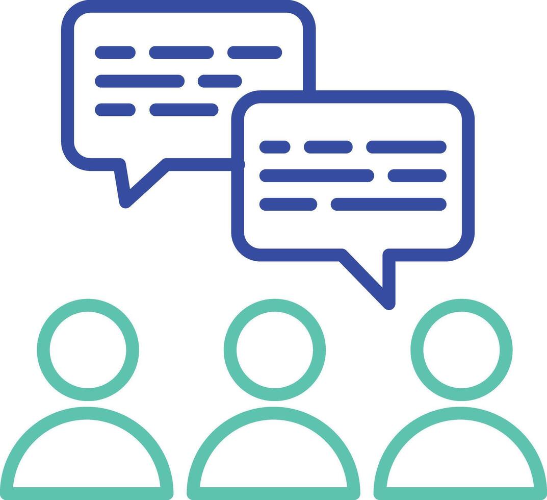 user discussing outline dual color illustration icon design vector