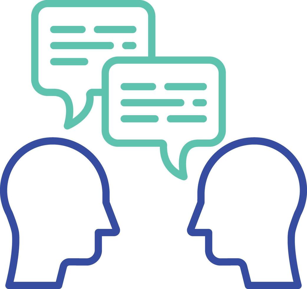 user conversation outline dual color illustration icon design vector