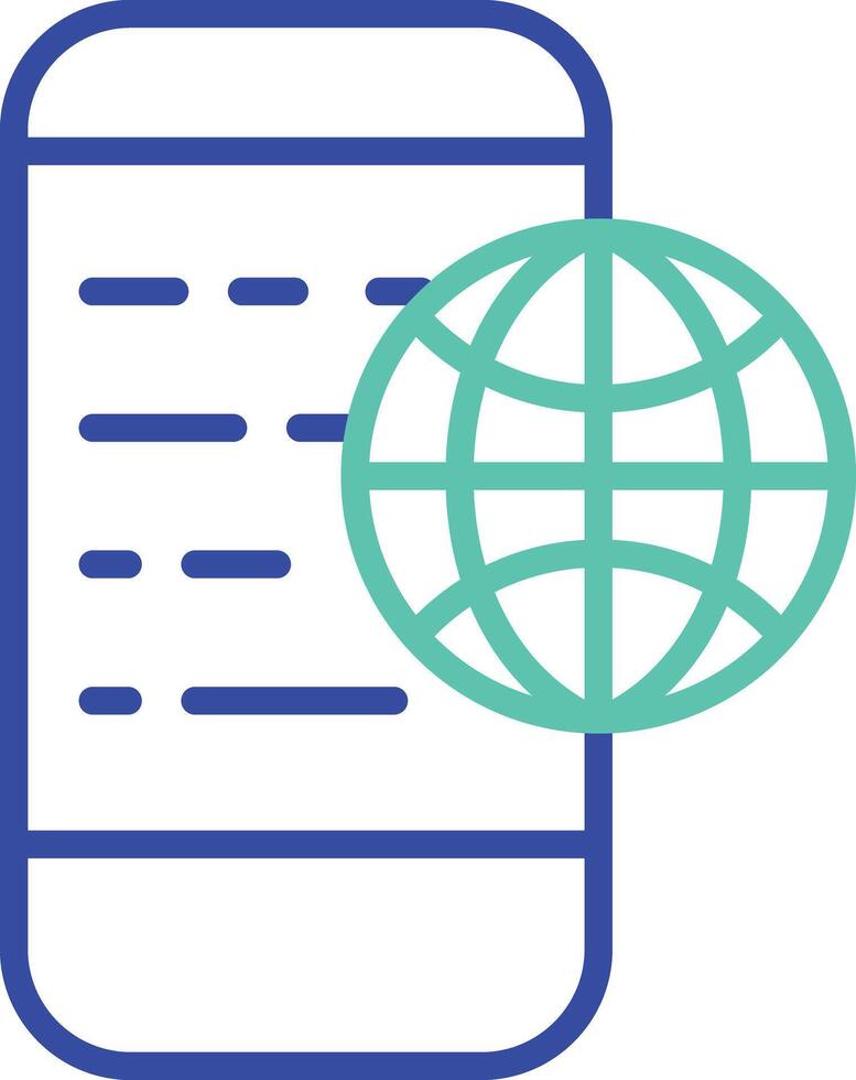 web to mobile sync outline dual color illustration icon design vector