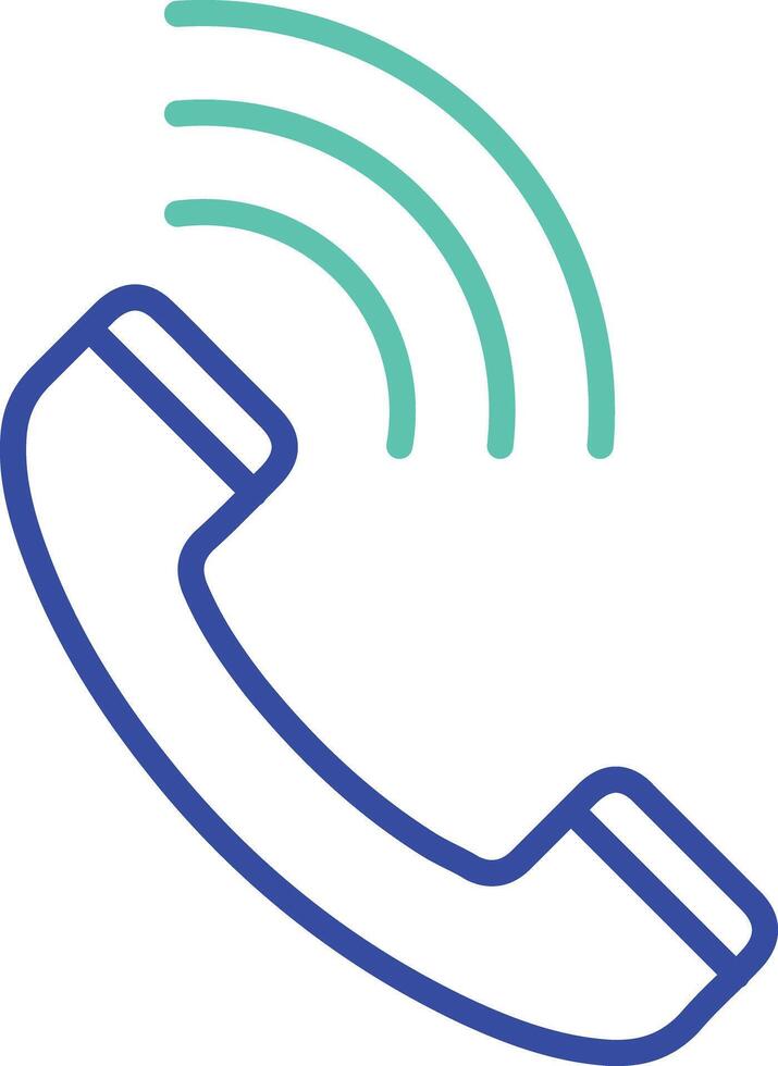 woman call outline dual color illustration icon design vector