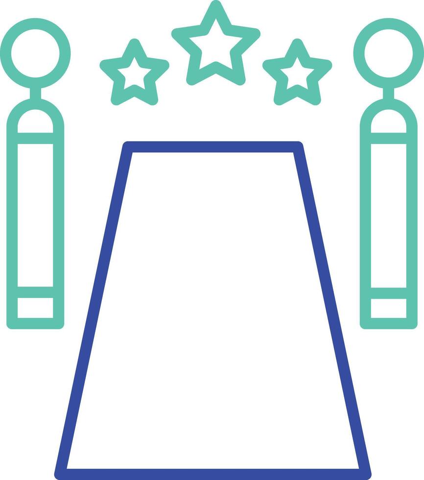 red carpet outline dual color illustration icon design vector