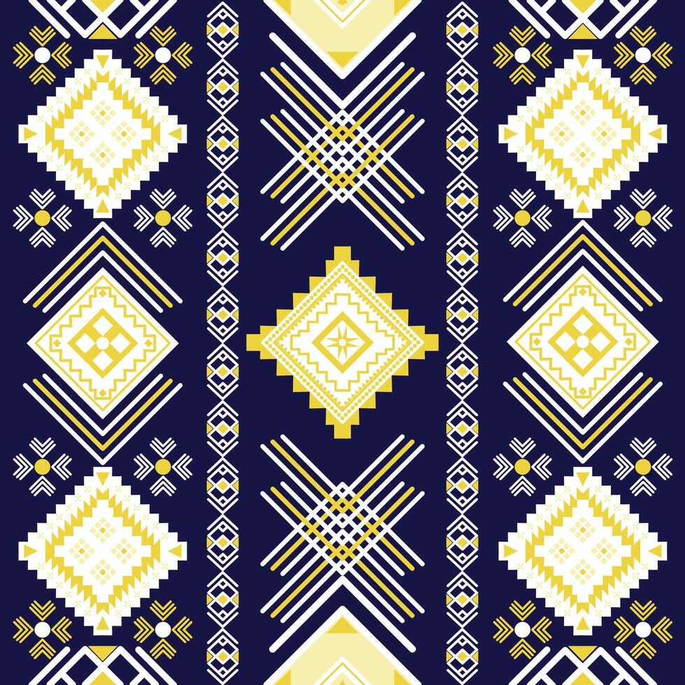 geometric pattern triangle and square shape in native fabric and carpet, illustration design vector