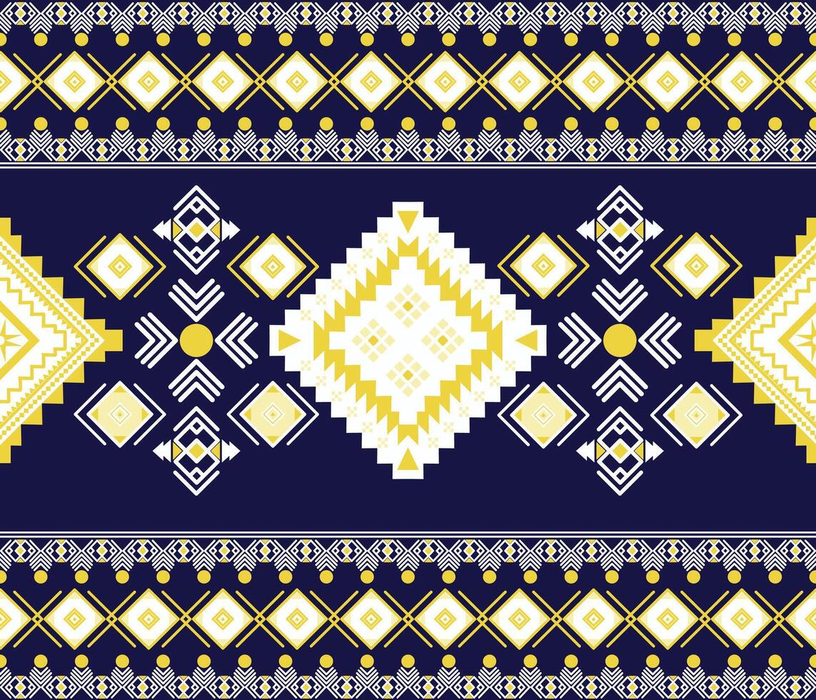Native fabric and carpet featuring geometric patterns of triangle and square shape, illustration design vector