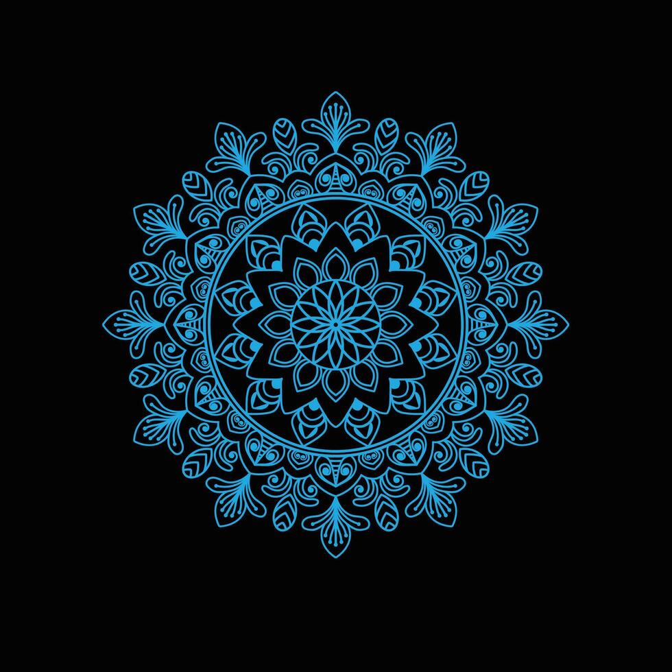 a blue flower design on a black background vector