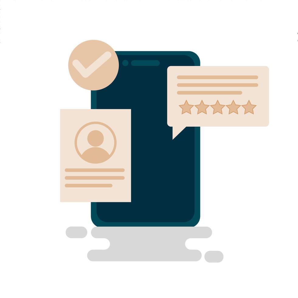 Mobile app review vector