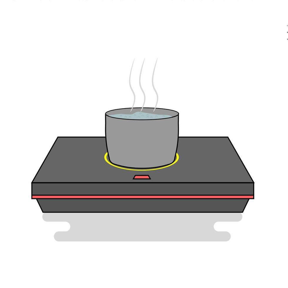A pot on a stove with a sign that says, how to use a stove vector