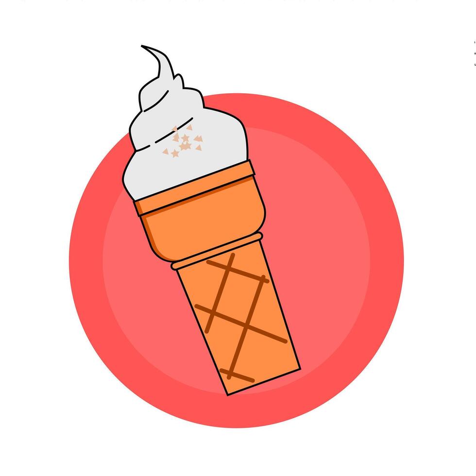 An ice cream cone with a white swirl on top vector