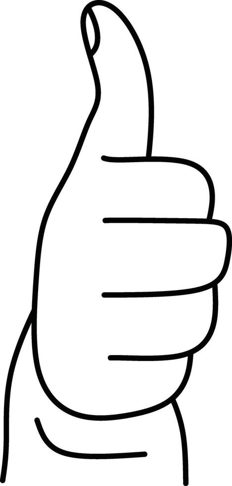 Simple Outline Illustration of Hand Giving a Thumbs Up Gesture vector