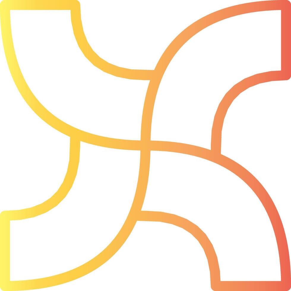 Abstract Gradient Symbol Depicting Intertwined Shapes in Warm Tones vector