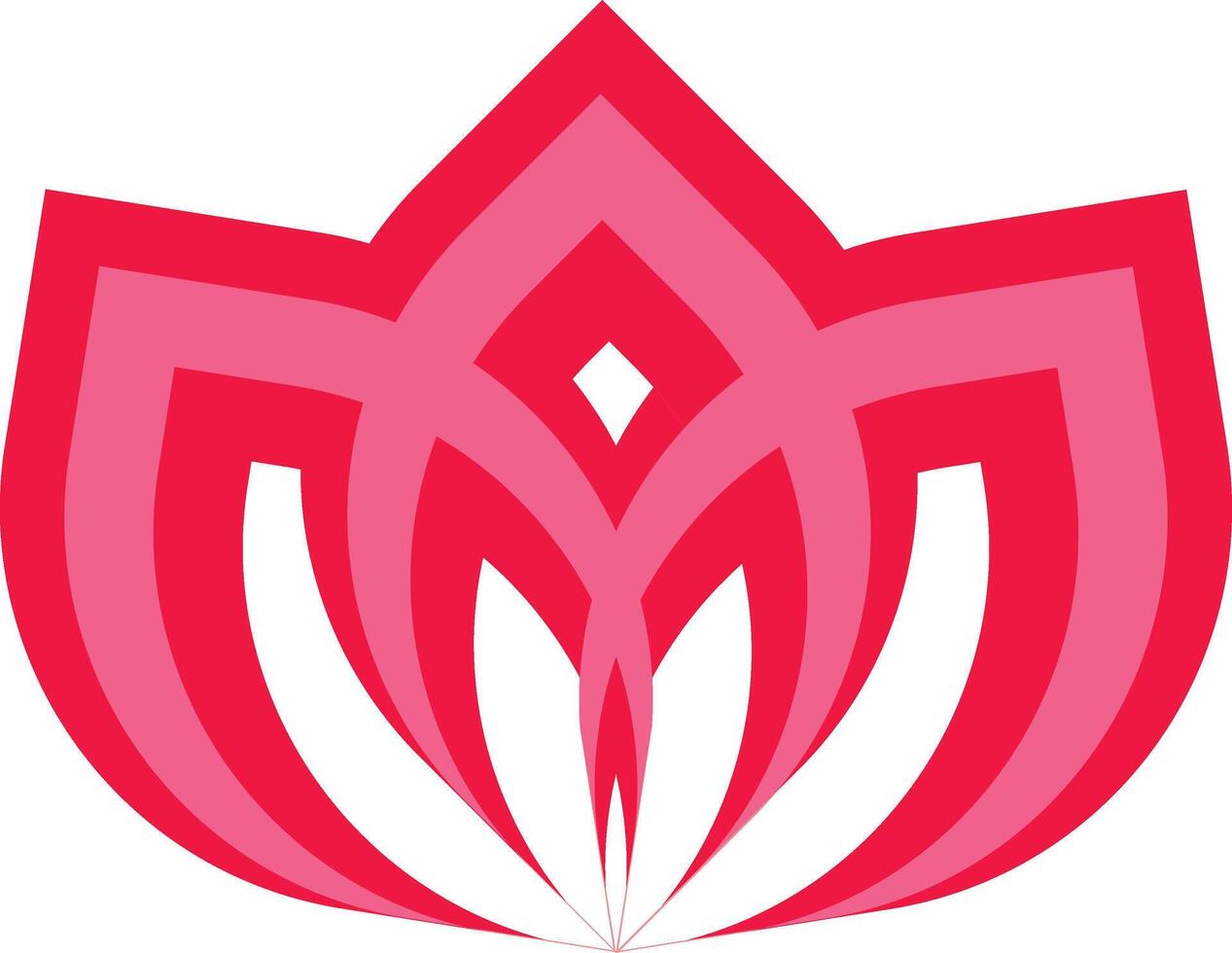 Abstract Red and Pink Lotus Symbol with Geometric Design vector