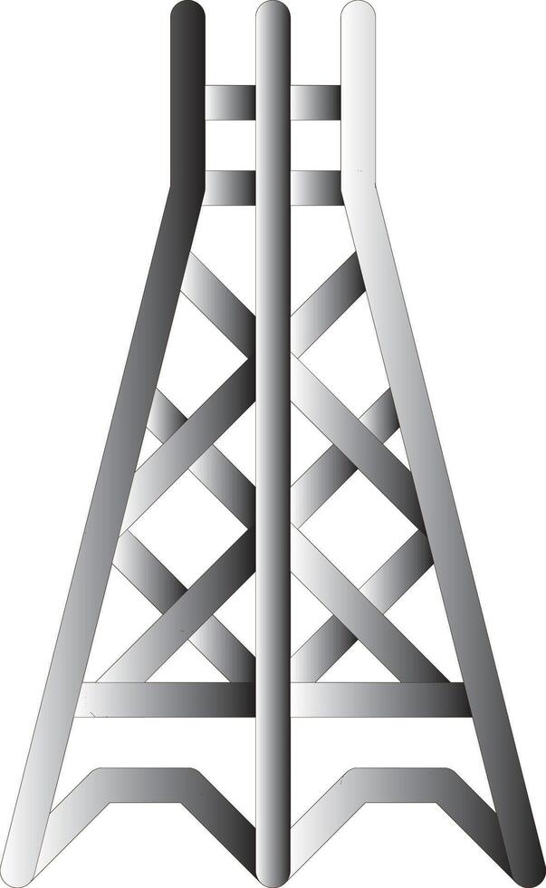 Minimalist illustration representing an industrial structure, emphasizing geometric lines and a sleek gray color scheme. vector