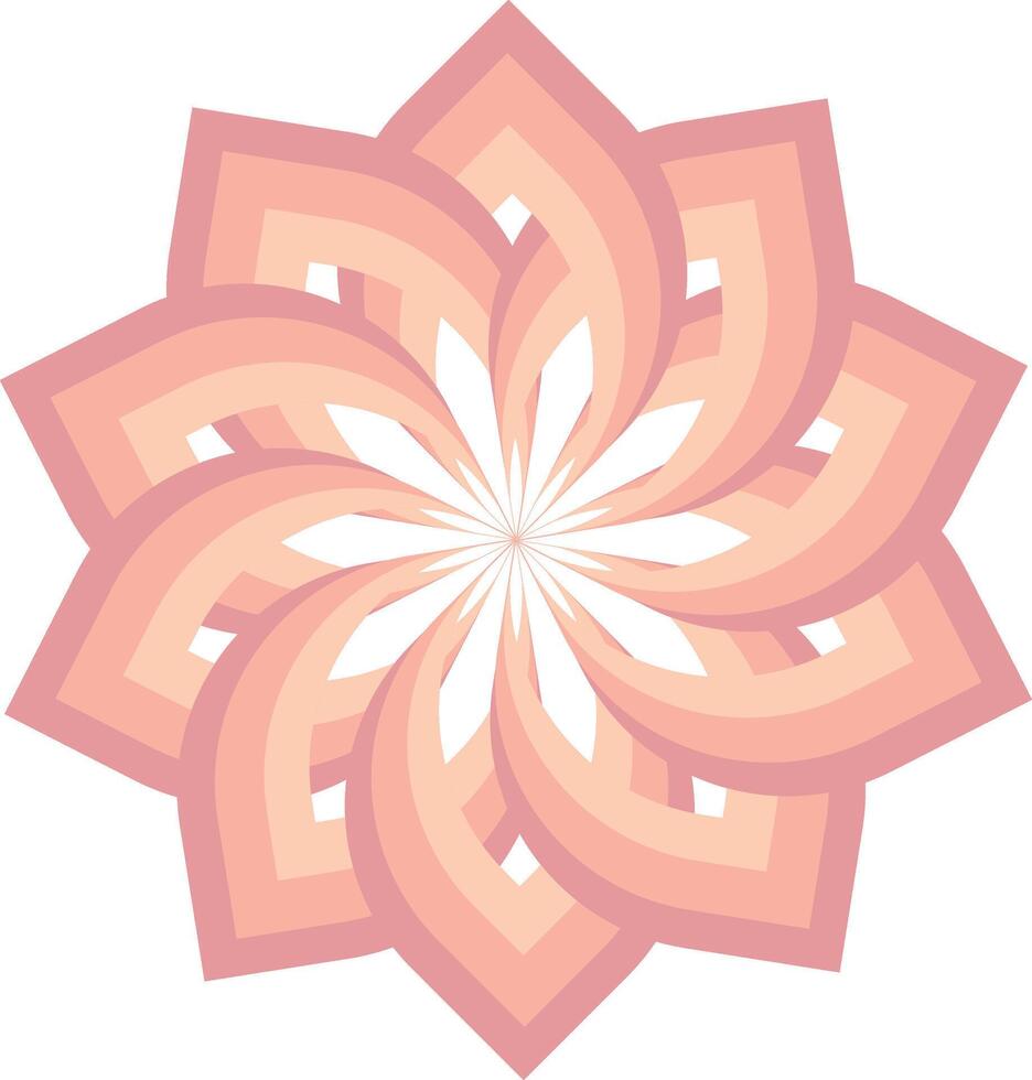Abstract Mandala Design in Warm Peach and Pink Tones vector