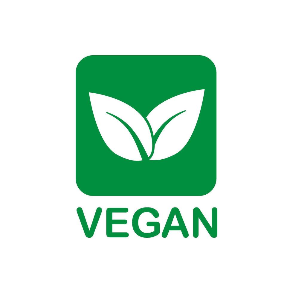 Vegan icon logo isolated on white background. vector