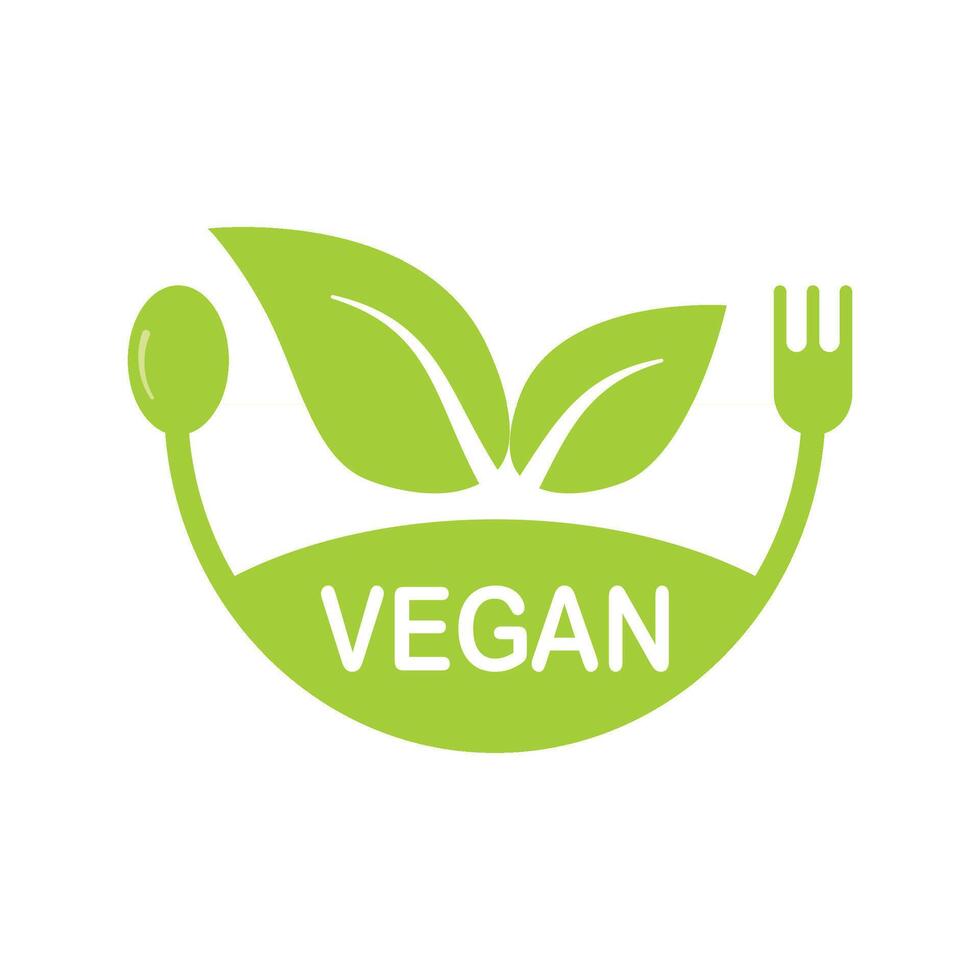 Vegetarian icon logo isolated on white background. vector