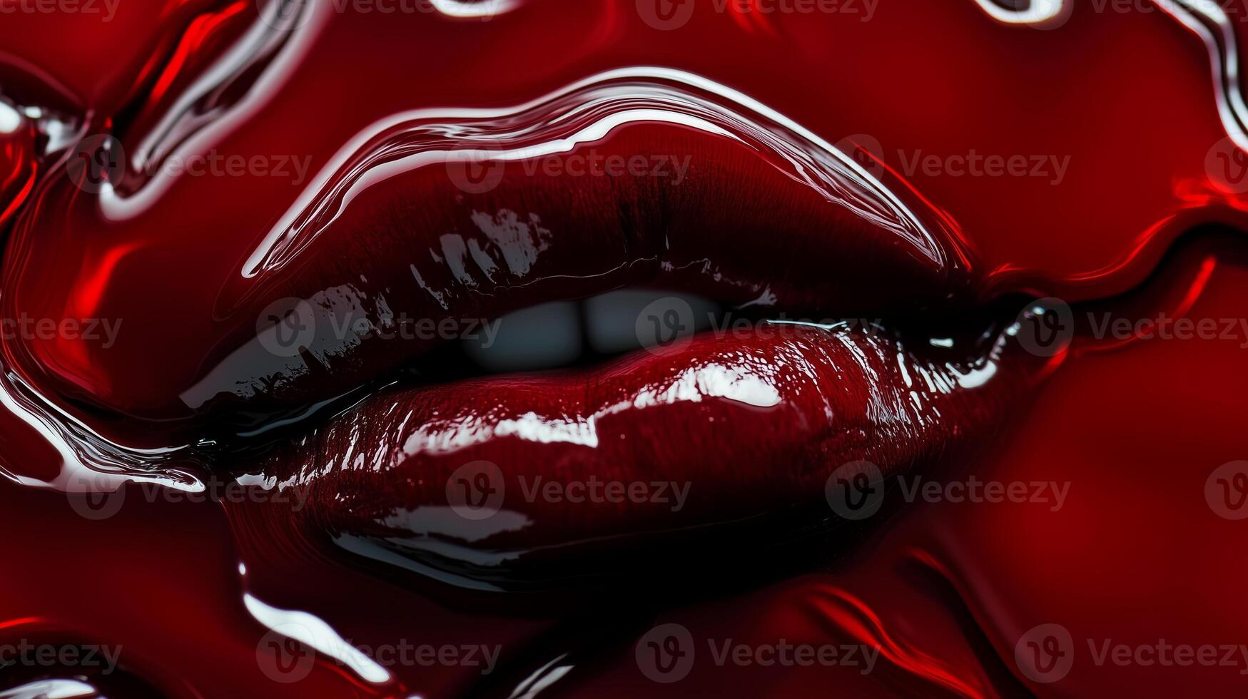Glossy dark red texture on a subtle lip imprint. 5 photo