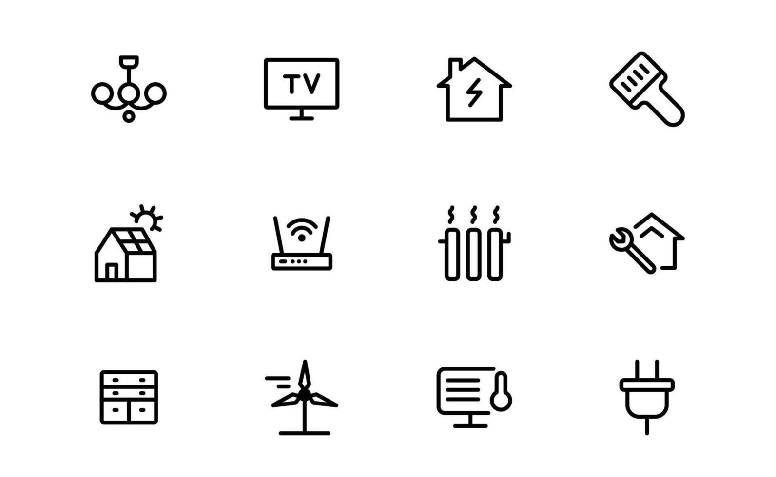 Public Utilities Icon Package. Editable Line Icons for Energy, Water Supply, Waste Management, and Urban Infrastructure vector