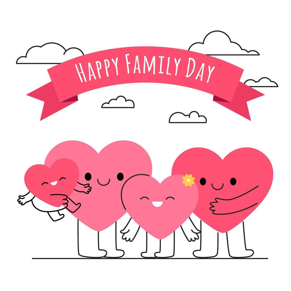 Happy Family Day greeting card vector