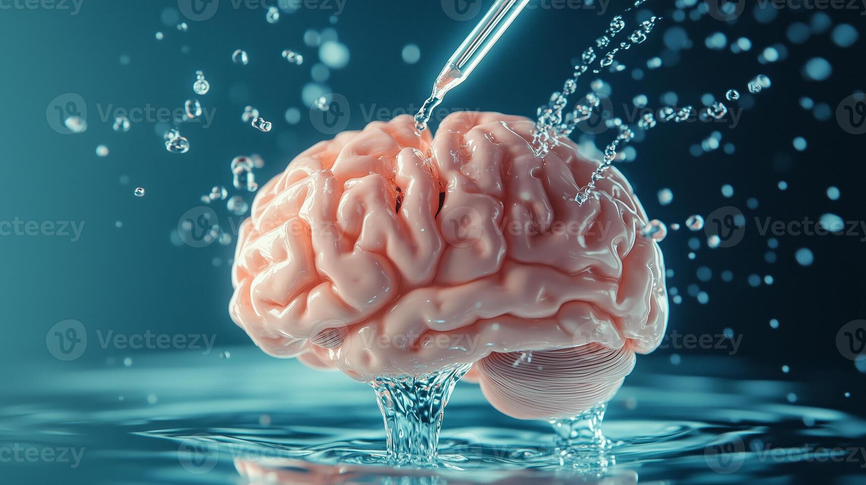 A photo of a brain being watered with a dropper. 12