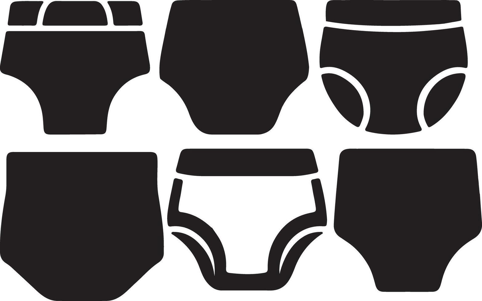 Diaper silhouette icon bundle design vector