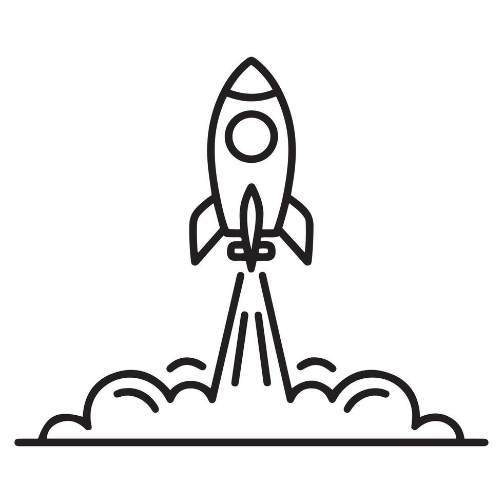 Rocket Launch Icon Symbol of Growth and Innovation vector