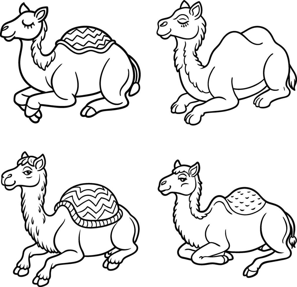 Line-drawn animal images to print and color vector