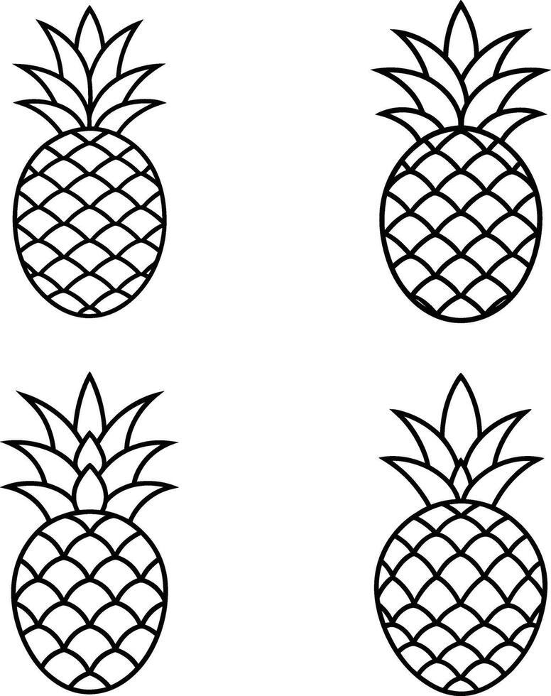 Black and White Clipart Fruit Outline Drawing Art of Fruit Line vector