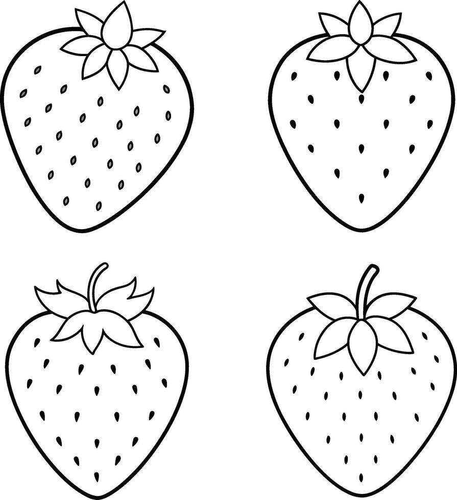 Black and White Clipart for Fruit Outline Drawing Fruit Line Art vector