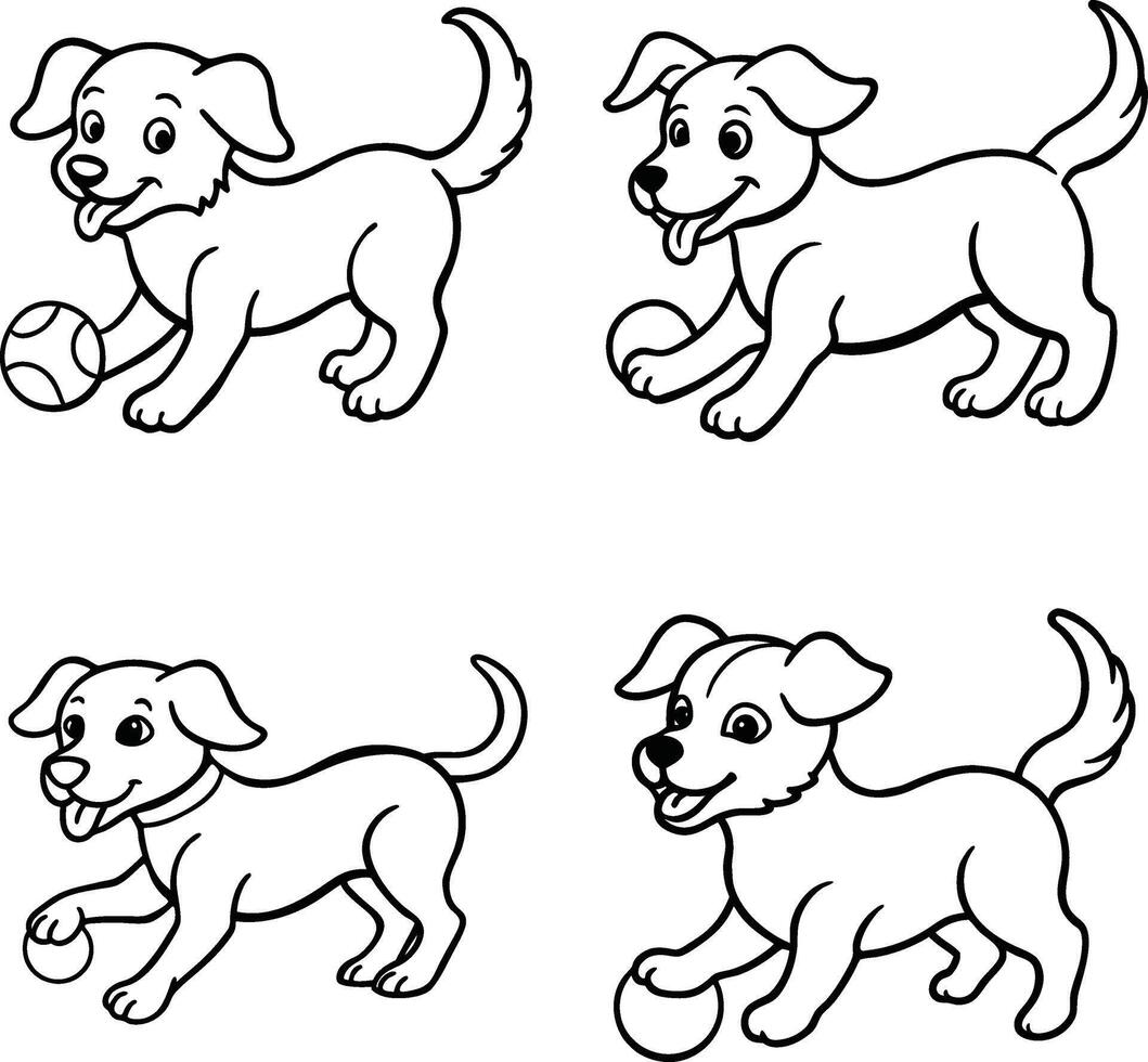 Simple animal line art to print and color vector