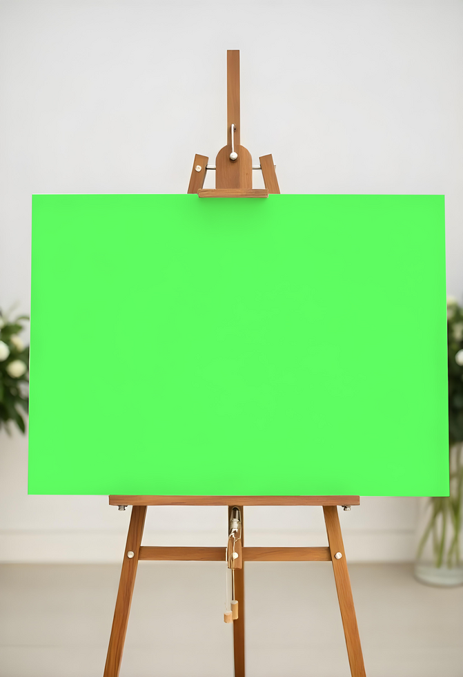 canvas mockup in Wooden easel, mockup canvas, painting canvas mockup psd