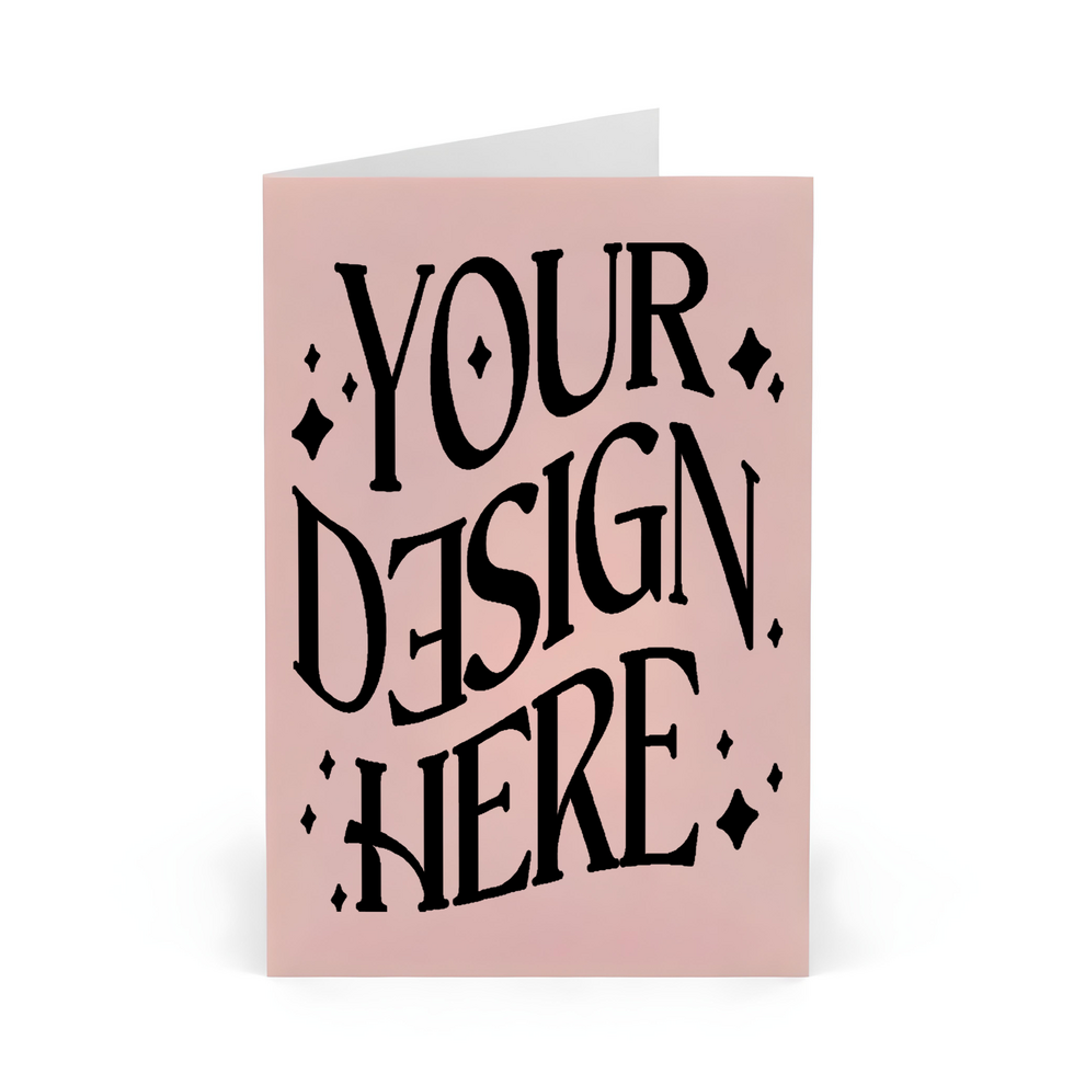 folding card mockup on white background, invitataion mockup card, paper mockup, pink paper mockup psd