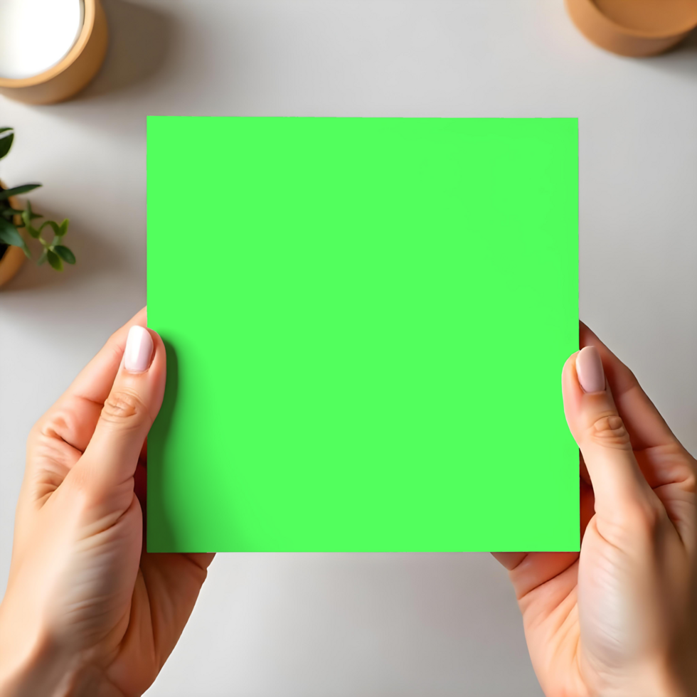 mockup of card being held with two hand psd