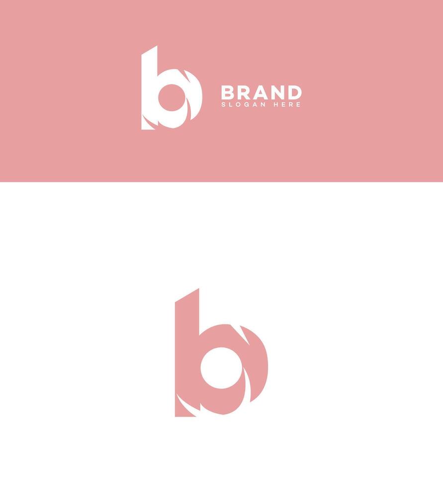 Modern Pink and White Letter B Logo Design Brand Identity vector