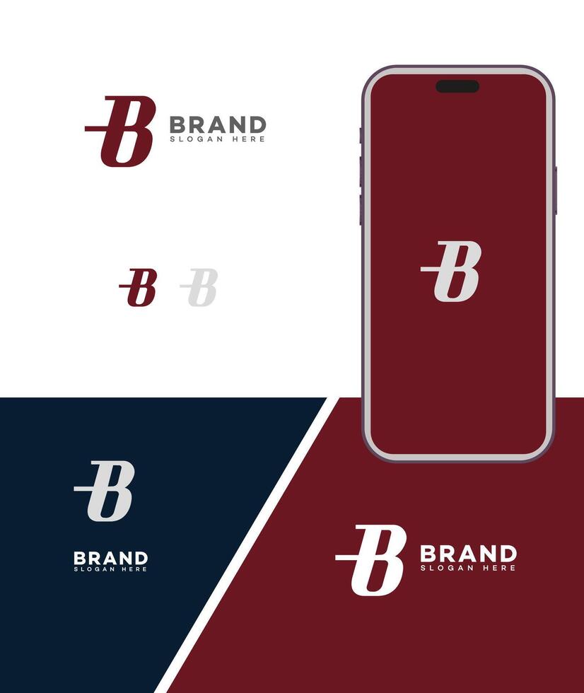 Modern Brand Logo Design with Letter B on Smartphone vector