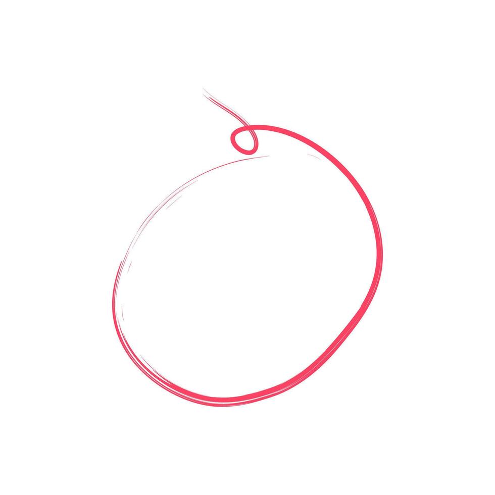 Abstract Pink Circle HandDrawn Sketch Doodle Design Element vector