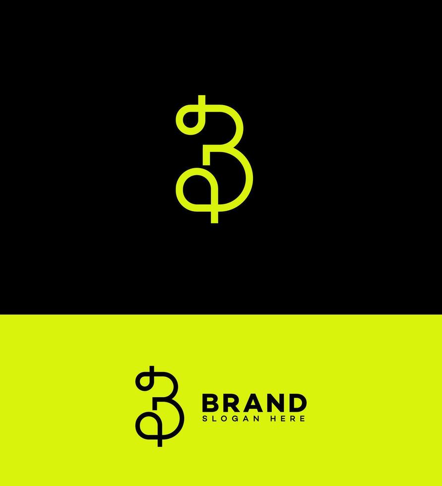 Minimalist B Logo Design Brand Identity Template vector