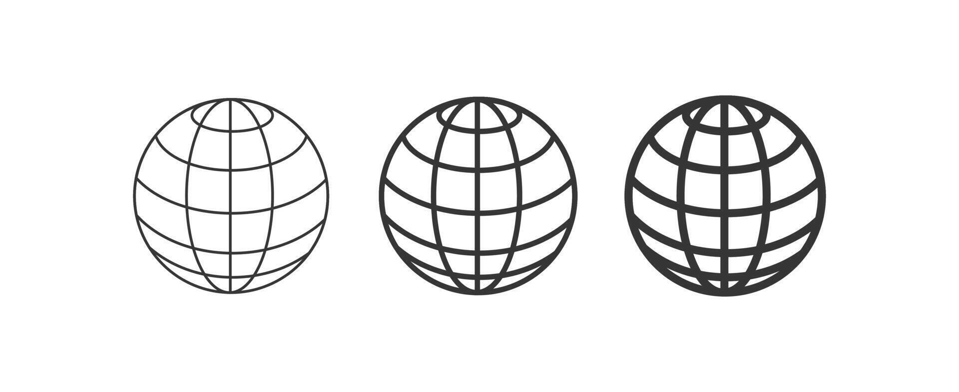 Global Icons Earth Globe Line Art, Web, World, International vector
