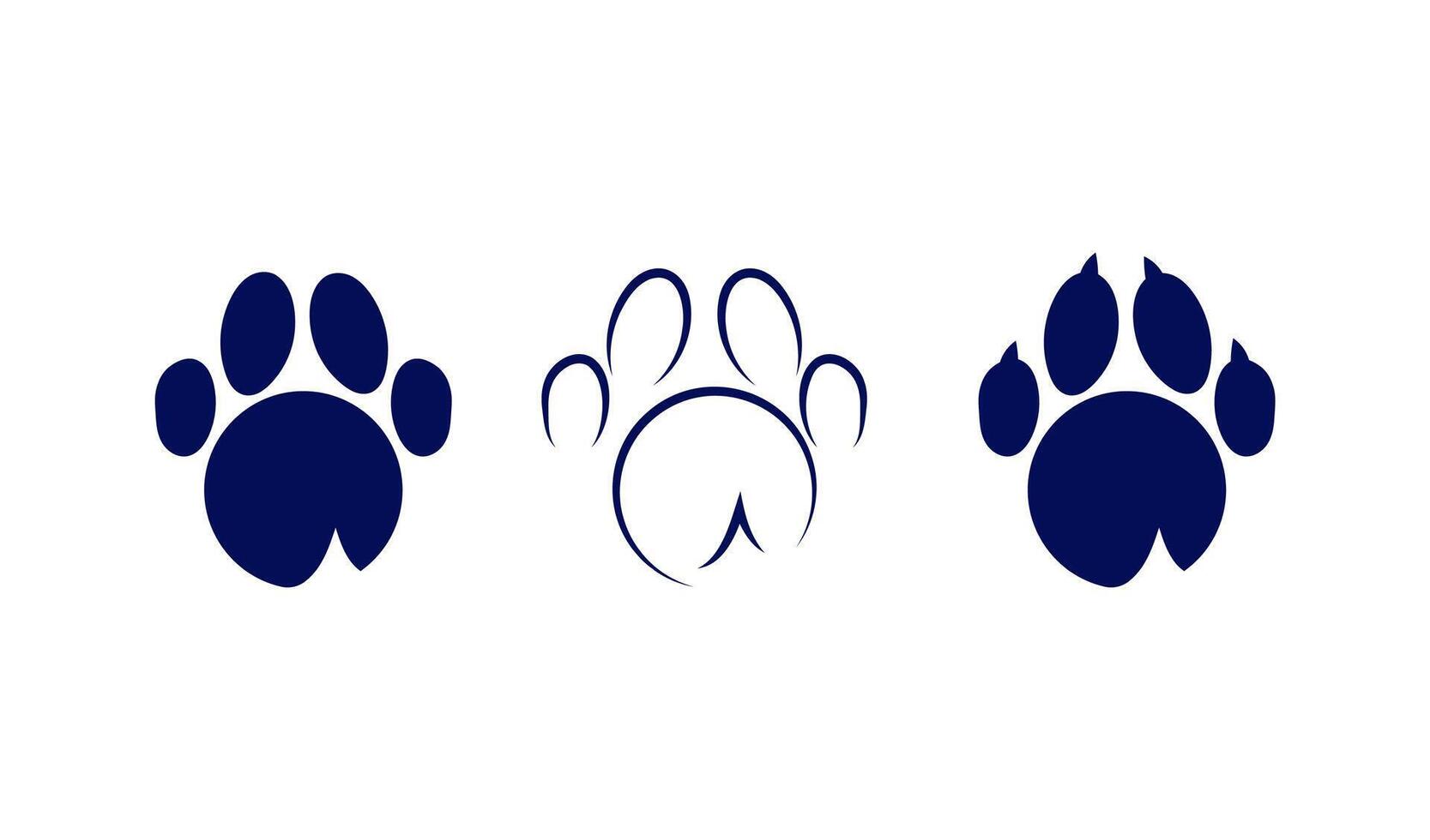 Paw Prints Dog, Cat, and Wild Animal Track Designs vector