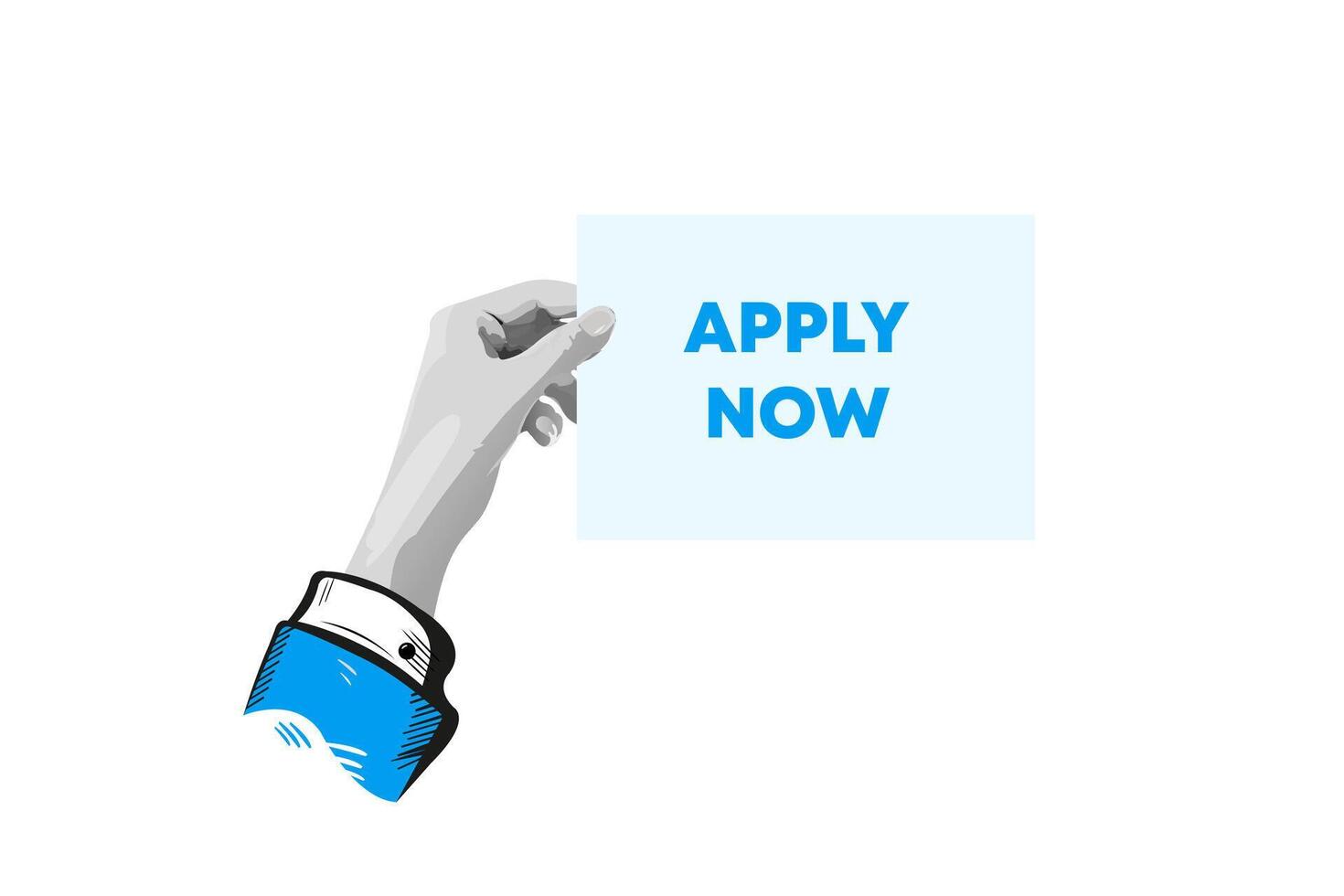 Hand Holding Apply Now Sign Job Application Call to Action vector