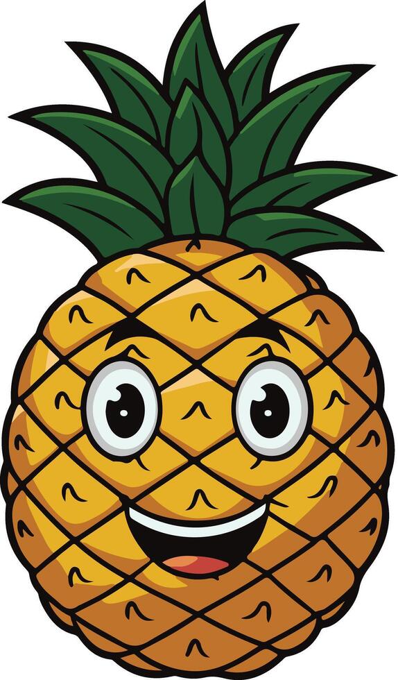 Happy Pineapple cartoon illustration vector