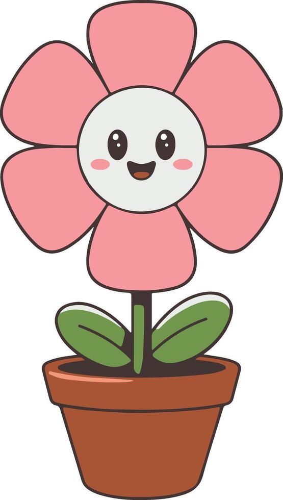 Flower cartoon illustration vector